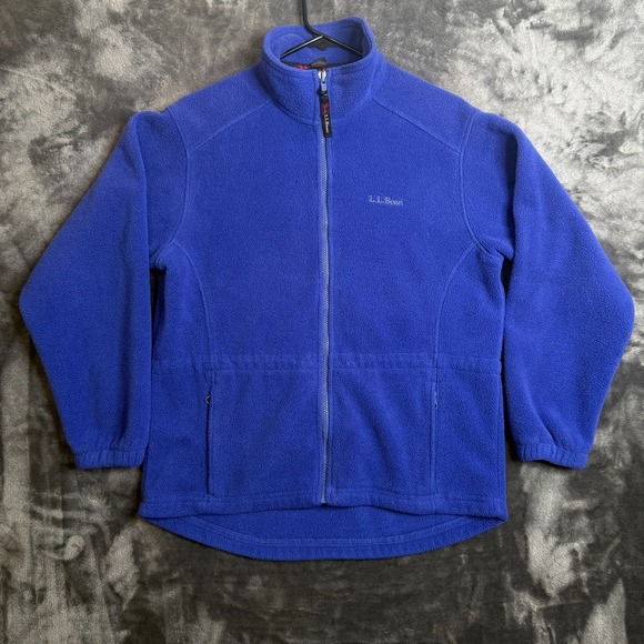 L.L. Bean Tops - L.L. Bean Outdoors Blue Fleece Full Zip Long Sleeve Turtle Neck Sweater Small